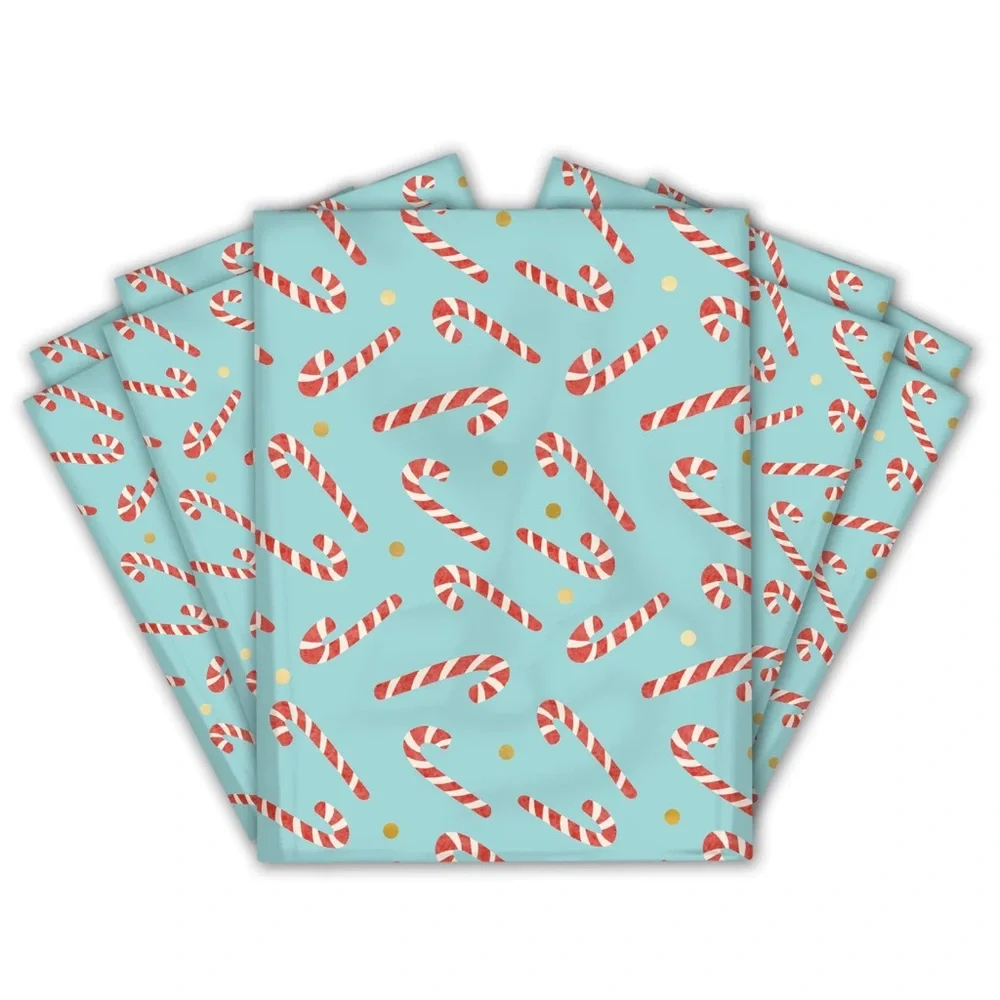 Candy Cane Poly Mailers 10x13 Pack of 25